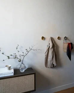 Hein Studio Clothes Hooks & Hangers*Ripple no. 02 large knob, Brass Gold-coloured