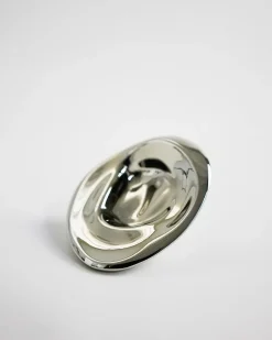 Hein Studio Clothes Hooks & Hangers*Ripple no. 02 large knob, Chrome Silver-coloured