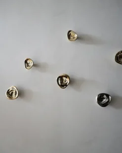 Hein Studio Clothes Hooks & Hangers*Ripple no. 02 large knob, Chrome Silver-coloured