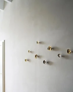 Hein Studio Clothes Hooks & Hangers*Ripple no. 02 large knob, Chrome Silver-coloured