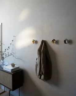 Hein Studio Clothes Hooks & Hangers*Ripple no. 02 large knob, Chrome Silver-coloured