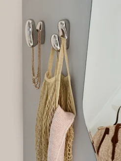 Broste Copenhagen Clothes Hooks & Hangers*Roberta hook 10x6 cm, Silver finish Silver-coloured