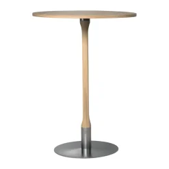 Mavis Bar Tables*Rod bar table Ø70 cm, White pigmented matte lacquered oak Beige