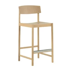 Mavis Bar Stools*Rod barstool 65 cm, White pigmented matte lacquered oak Beige