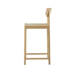 Mavis Bar Stools*Rod barstool 65 cm, White pigmented matte lacquered oak Beige