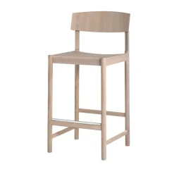 Mavis Bar Stools*Rod barstool 65 cm, White waxed oak Beige
