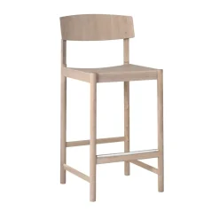 Mavis Bar Stools*Rod barstool 65 cm, White waxed oak Beige