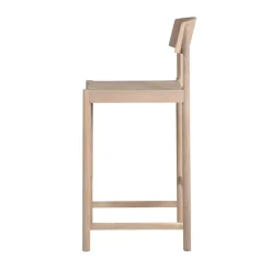 Mavis Bar Stools*Rod barstool 65 cm, White waxed oak Beige