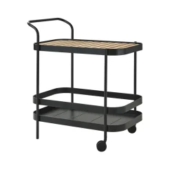 Cane-line Table For Outdoor Use*Roll serving trolley, Lava , incl. teak tabletop Grey