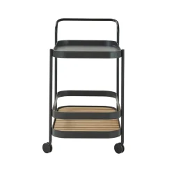 Cane-line Table For Outdoor Use*Roll serving trolley, Lava , incl. teak tabletop Grey