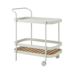 Cane-line Table For Outdoor Use*Roll serving trolley, , incl. teak tabletop White