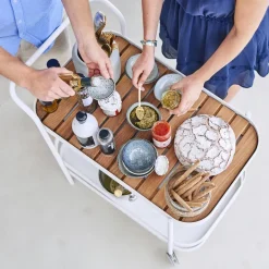 Cane-line Table For Outdoor Use*Roll serving trolley, , incl. teak tabletop White