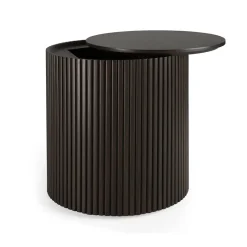 Ethnicraft Side Tables*Roller Max side table, Mahogany dark round Brown