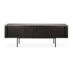 Ethnicraft T.V & Media Units|Display & Glass Cabinets*Roller Max TV unit, Lacquered teak--2 doors Black