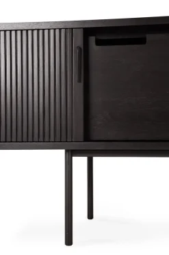 Ethnicraft T.V & Media Units|Display & Glass Cabinets*Roller Max TV unit, Lacquered teak--2 doors Black