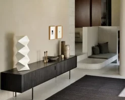 Ethnicraft T.V & Media Units|Display & Glass Cabinets*Roller Max TV unit, Lacquered teak--2 doors Black