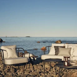 Skargaarden Outdoor Lounge Furniture*Saltö lounge chair, Sunbrella silver , charcoal aluminium frame Grey