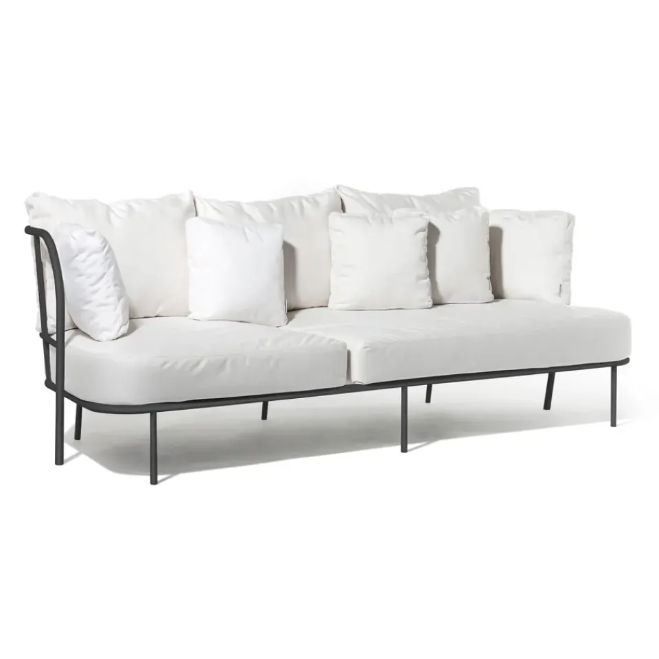 Skargaarden Garden Sofas & Garden Benches|Balcony Furniture*Saltö sofa, Sunbrella silver , charcoal aluminium frame Grey