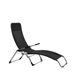 Fiam Seating*Samba sun lounger, Textaline -aluminium stand Black