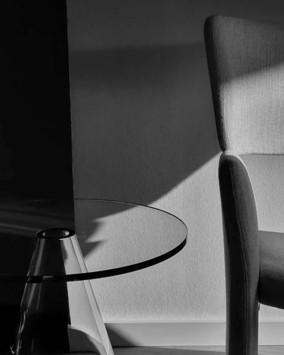 Massproductions Side Tables*Sander table 48 cm, glass Transparent