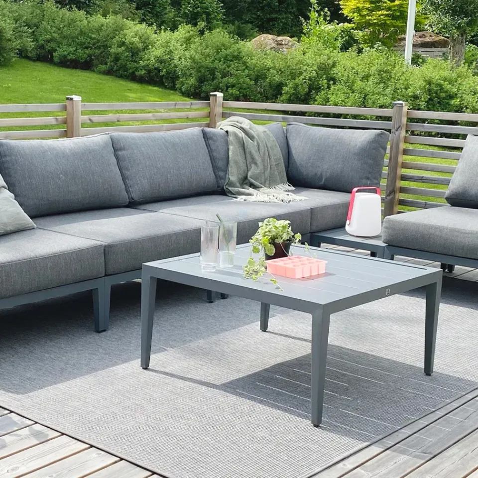 1898 Table For Outdoor Use|Outdoor Lounge Furniture*Santander coffee table 78x78x40 cm, aluminum Grey