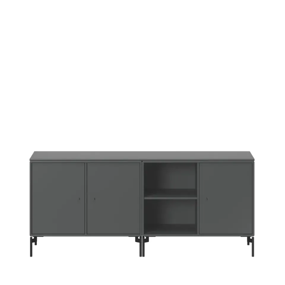 Montana T.V & Media Units|Dressers & Sideboards*Save side table, Anthracite 04, black lacquered leg Grey