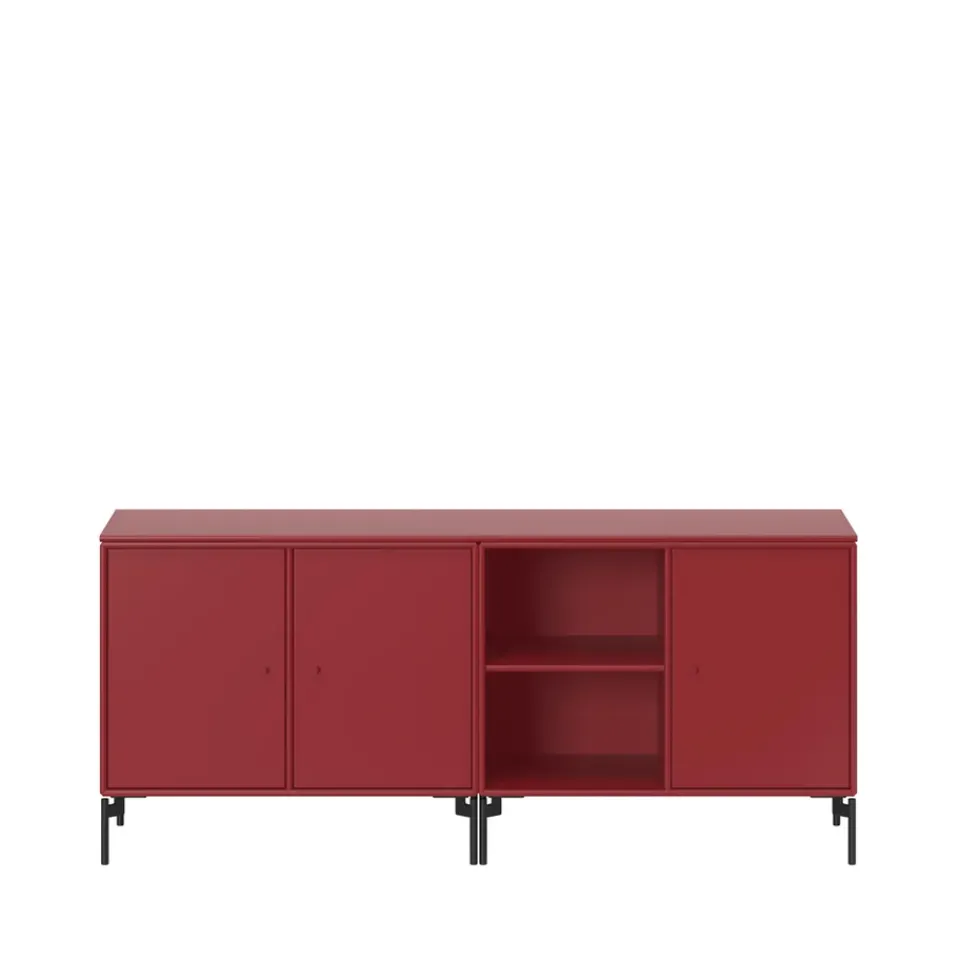 Montana T.V & Media Units|Dressers & Sideboards*Save side table, Beetroot 165, black lacque leg Red
