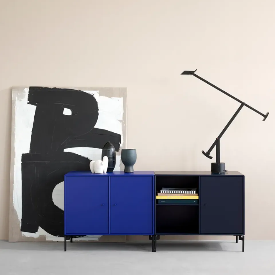 Montana T.V & Media Units|Dressers & Sideboards*Save side table, Beetroot 165, black lacque leg Red