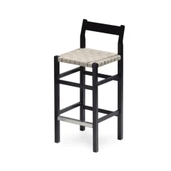 Källemo Bar Stools*Schablon barstool, Saddle strap natural-black frame Beige
