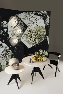 Tom Dixon Table For Outdoor Use*Screw café table Ø90 cm, White marble-cast iron WhiteBlack