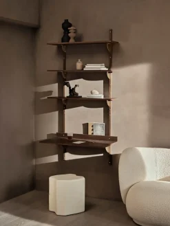 Ferm Living Desks*Sector desk, Smoked Oak, brass Brown