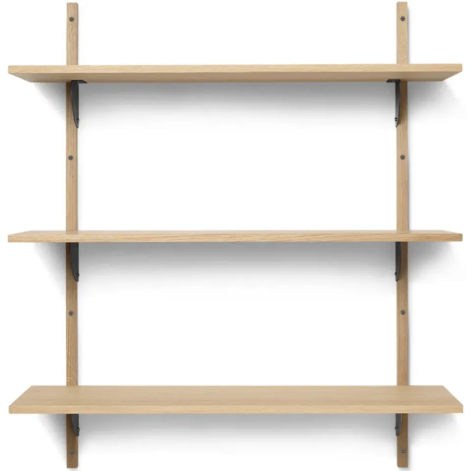 Ferm Living Shelves & Shelving Systems*Sector shelf triple wide, Oak-black Brown
