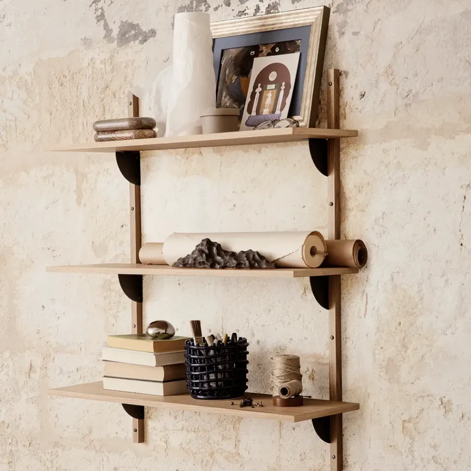 Ferm Living Shelves & Shelving Systems*Sector shelf triple wide, Oak-black Brown