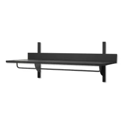 Ferm Living Hat Rack & Hat Shelves*Sector shelf with hanging rail 37x87 cm, ash- brass Black