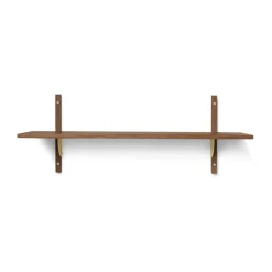 Ferm Living Shelves & Shelving Systems*Sector shelfL/S, Smoked Oak, brass Brown