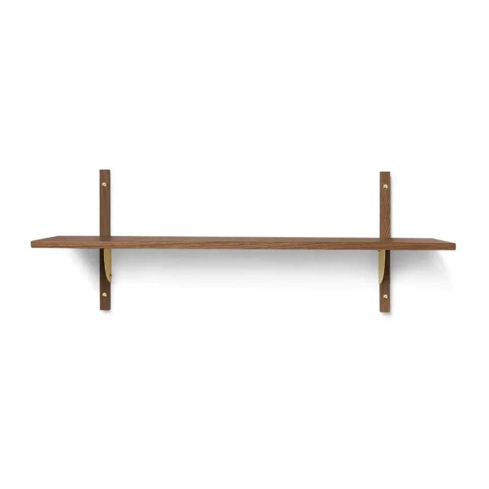 Ferm Living Shelves & Shelving Systems*Sector shelfL/S, Smoked Oak, brass Brown