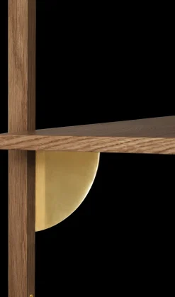 Ferm Living Shelves & Shelving Systems*Sector shelfS/S, Smoked Oak, brass Brown