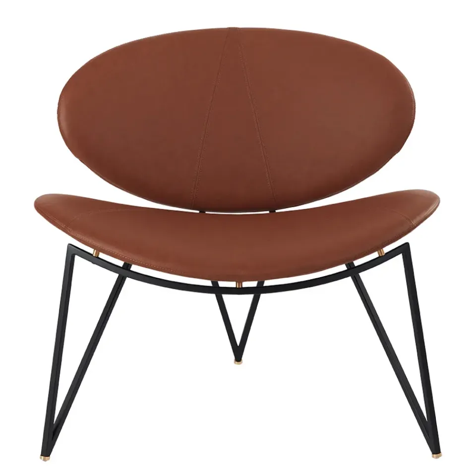 AYTM Armchairs & Footstools|Chairs*Semper lounge chair, Black-cognac BrownBlack
