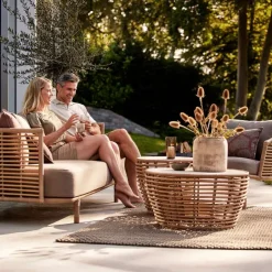 Cane-line Outdoor Lounge Furniture|Garden Sofas & Garden Benches*Sense sofa 3-seater weave, AirTouch taupe Beige