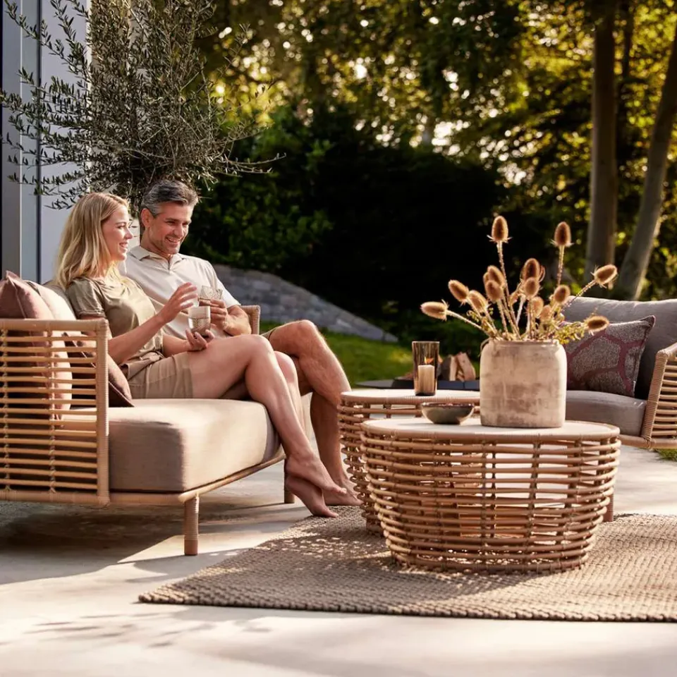 Cane-line Outdoor Lounge Furniture|Garden Sofas & Garden Benches*Sense sofa 3-seater weave, AirTouch taupe Beige