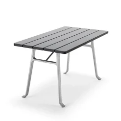 Byarums bruk Table For Outdoor Use*Seriff table, Mahogany glaze, raw aluminum stand Black