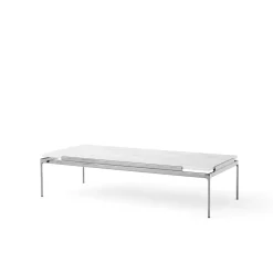 &Tradition Coffee Tables*Sett LN12 coffee table, Bianco carrara-dark chrome White