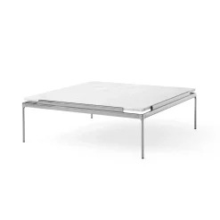 &Tradition Coffee Tables*Sett LN13 coffee table, Bianco carrara-dark chrome White