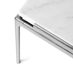 &Tradition Coffee Tables*Sett LN13 coffee table, Bianco carrara-dark chrome White