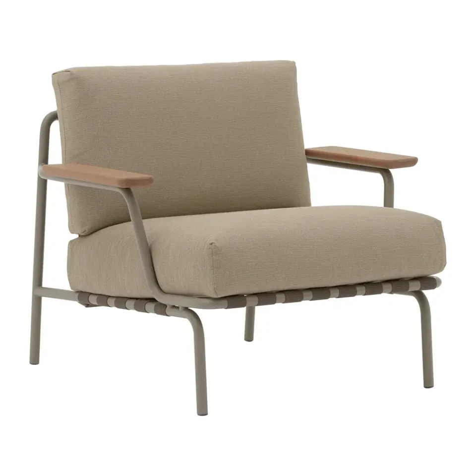 Muuto Seating|Outdoor Lounge Furniture*Settle lounge chair, Ribbed Weave 5 Taupe Beige