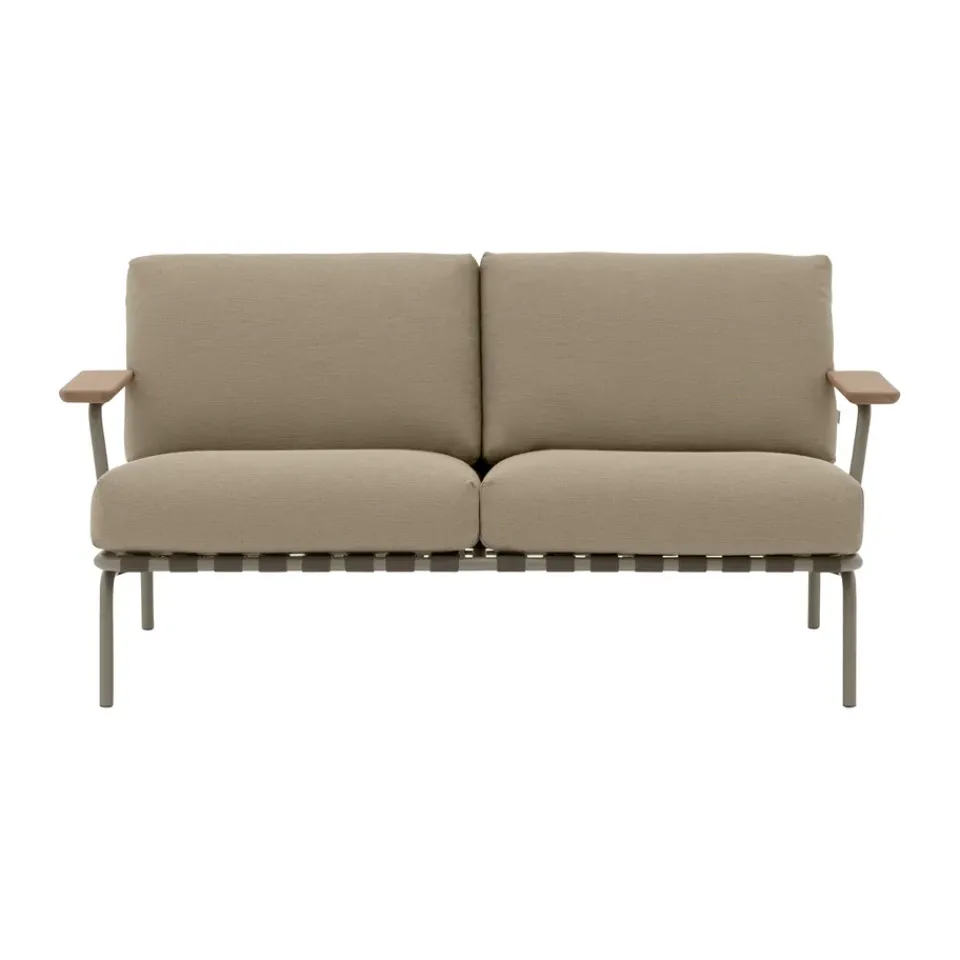 Muuto Garden Sofas & Garden Benches|Balcony Furniture*Settle 2-seater sofa, Ribbed Weave 5 Taupe Beige