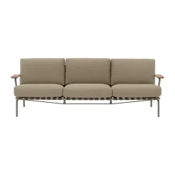 Muuto Garden Sofas & Garden Benches|Balcony Furniture*Settle 3-seater sofa, Ribbed Weave 5 Taupe Beige