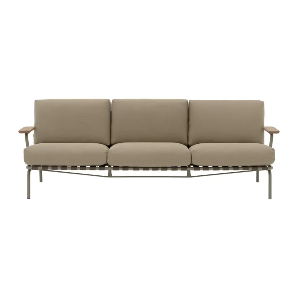 Muuto Garden Sofas & Garden Benches|Balcony Furniture*Settle 3-seater sofa, Ribbed Weave 5 Taupe Beige