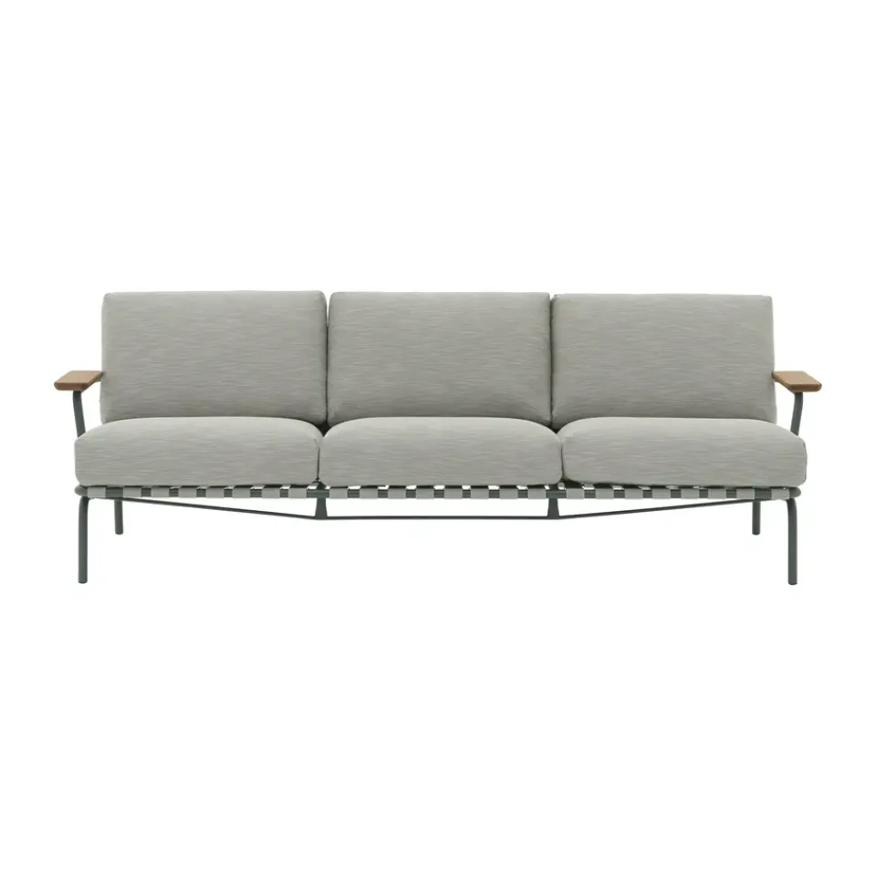 Muuto Garden Sofas & Garden Benches|Balcony Furniture*Settle 3-seater sofa, Ribbed Weave 2 Dark Green