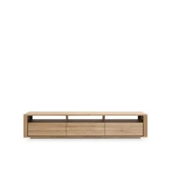 Ethnicraft T.V & Media Units|Dressers & Sideboards*Shadow media cabinet, Oiled oak 3 drawers Beige